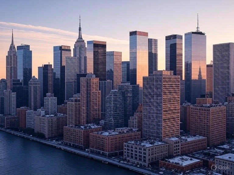 New York City skyline with iconic skyscrapers
